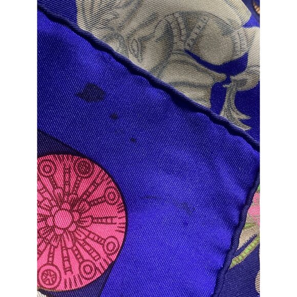 Hermes Paris Scarf Torana Square Silk Elephant Lion Horse Buddha Temple VTG - Picture 9 of 14